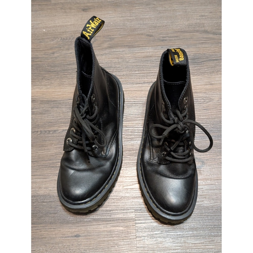 Dr Martens Luana Black Leather Lace Up Combat Boots Womens Size 6 UK 37 EU - Picture 2 of 8